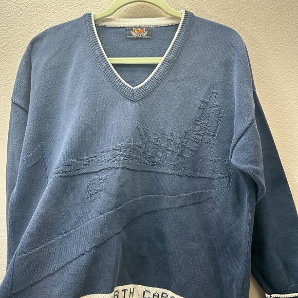 Brimwick BATTLESHIP NORTH CAROLINA BB 55 Sweater Military Nautical Navy VTG M - Picture 2 of 11